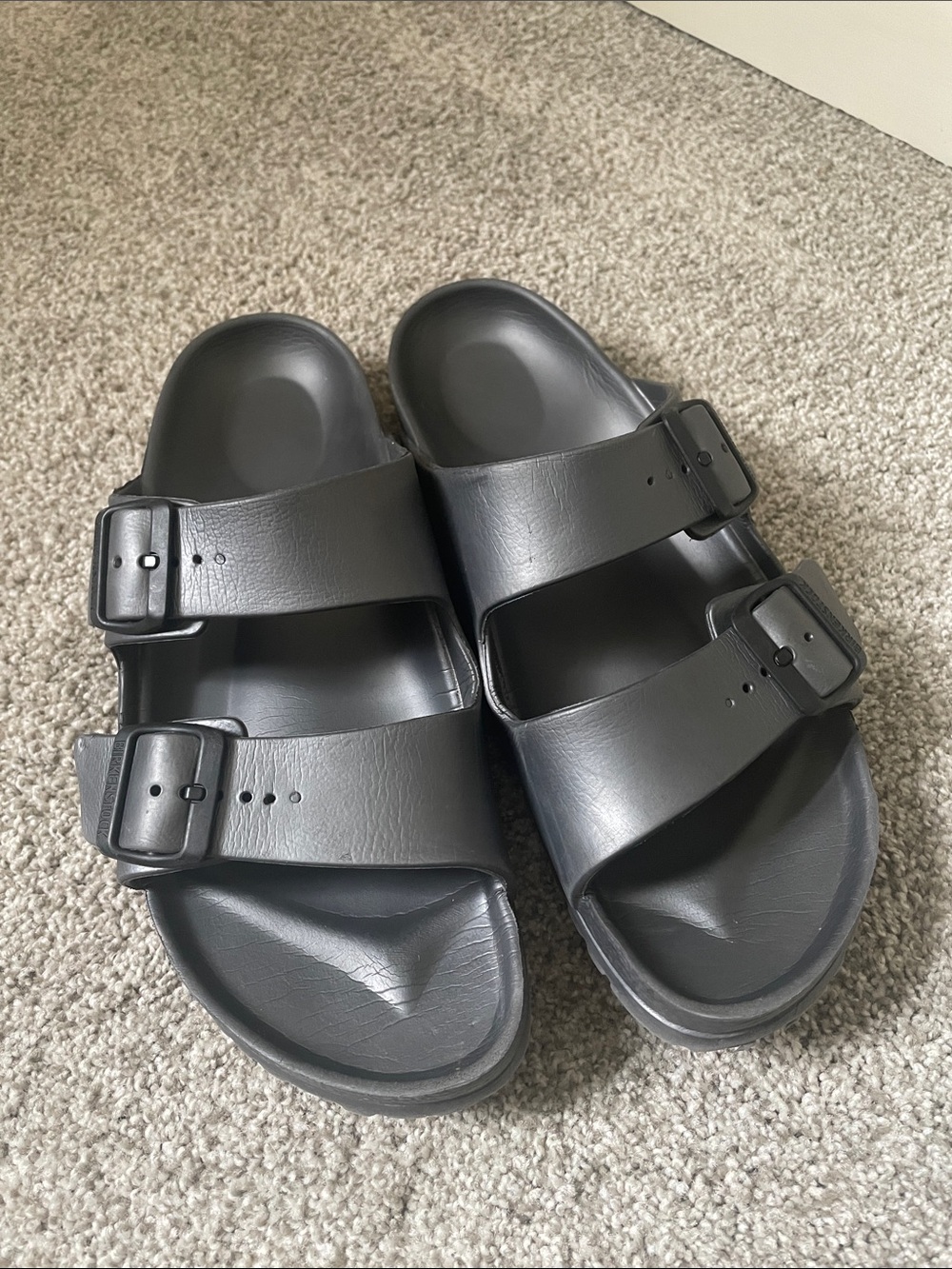 Birkenstock EVA Arizona two strap sandals Sz 40 (women 9/ men 7) gray